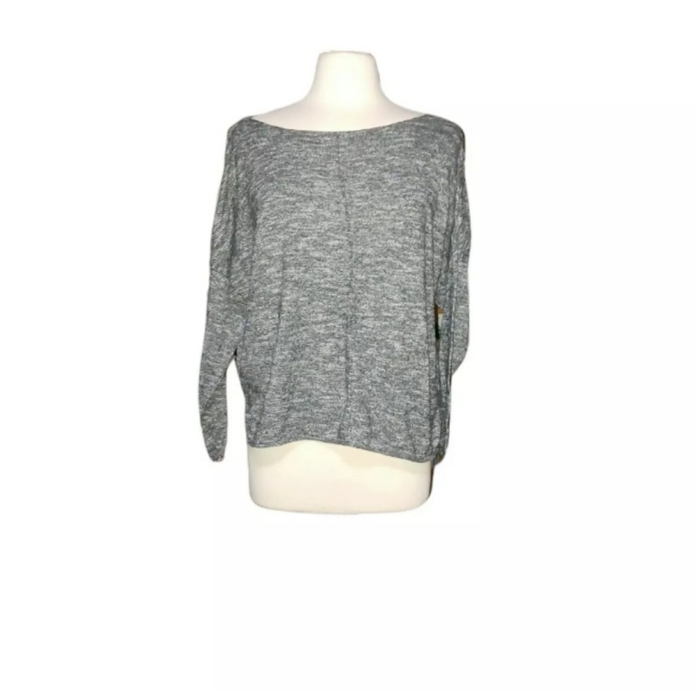 Zara Knit S Oversized Quarter Sleeve Top Shirt Cropped